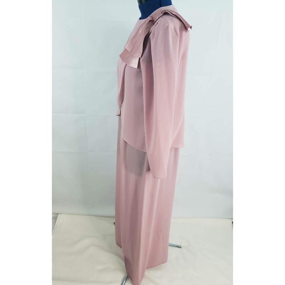 Mister Jay Womens Chiffon Maxi Shift Dress Scoop Button Layered Vtg size 14 U15 - Picture 4 of 12